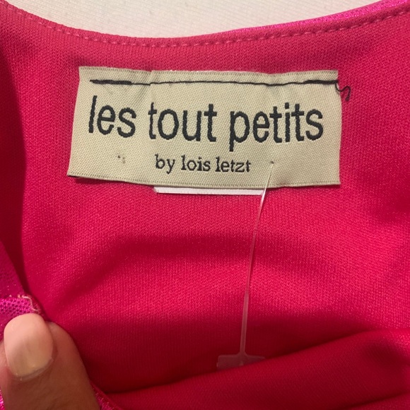 Girls LES TOUT PETITS  Hot Pink Cut Fringe Dress SIZE 4 - Picture 2 of 7